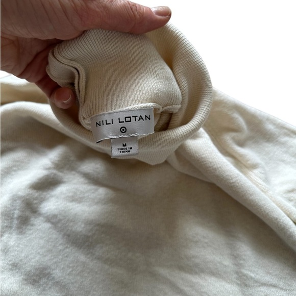 Nili Lotan for Target Button Up Turtleneck cream color lightweight size medium - Picture 4 of 8